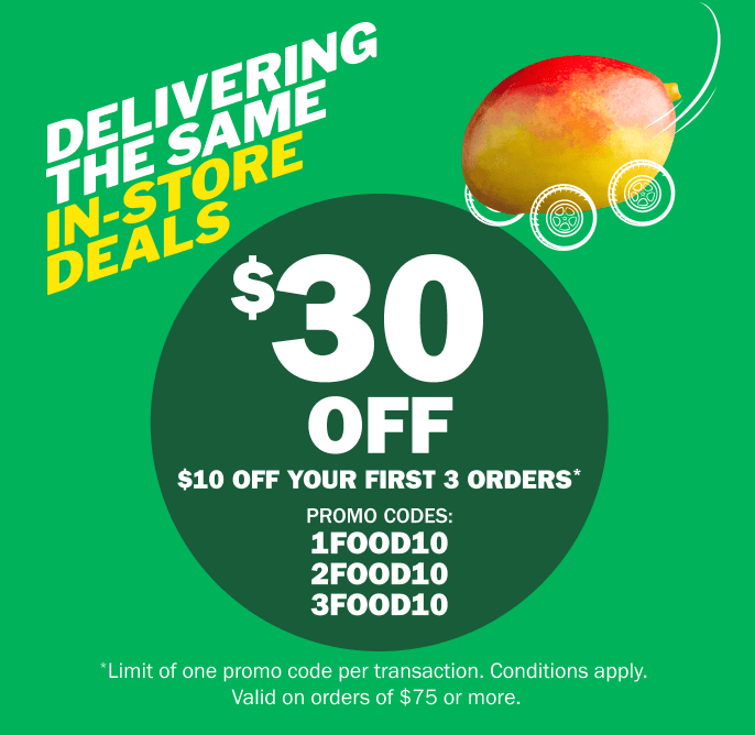 Free delivery for online orders of $125 or more with promo code FREEDELIVERY. Conditions apply.
